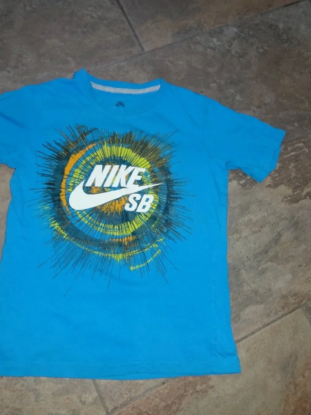 Lot 2 T-shirt Boy Youth Blue M 10-12=POLO RALPH LAUREN Madison + Nike Swirl SB